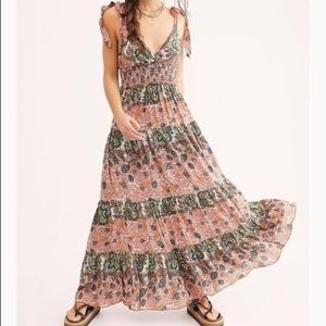 NWT FREE PEOPLE Let’s smock about it maxi dress